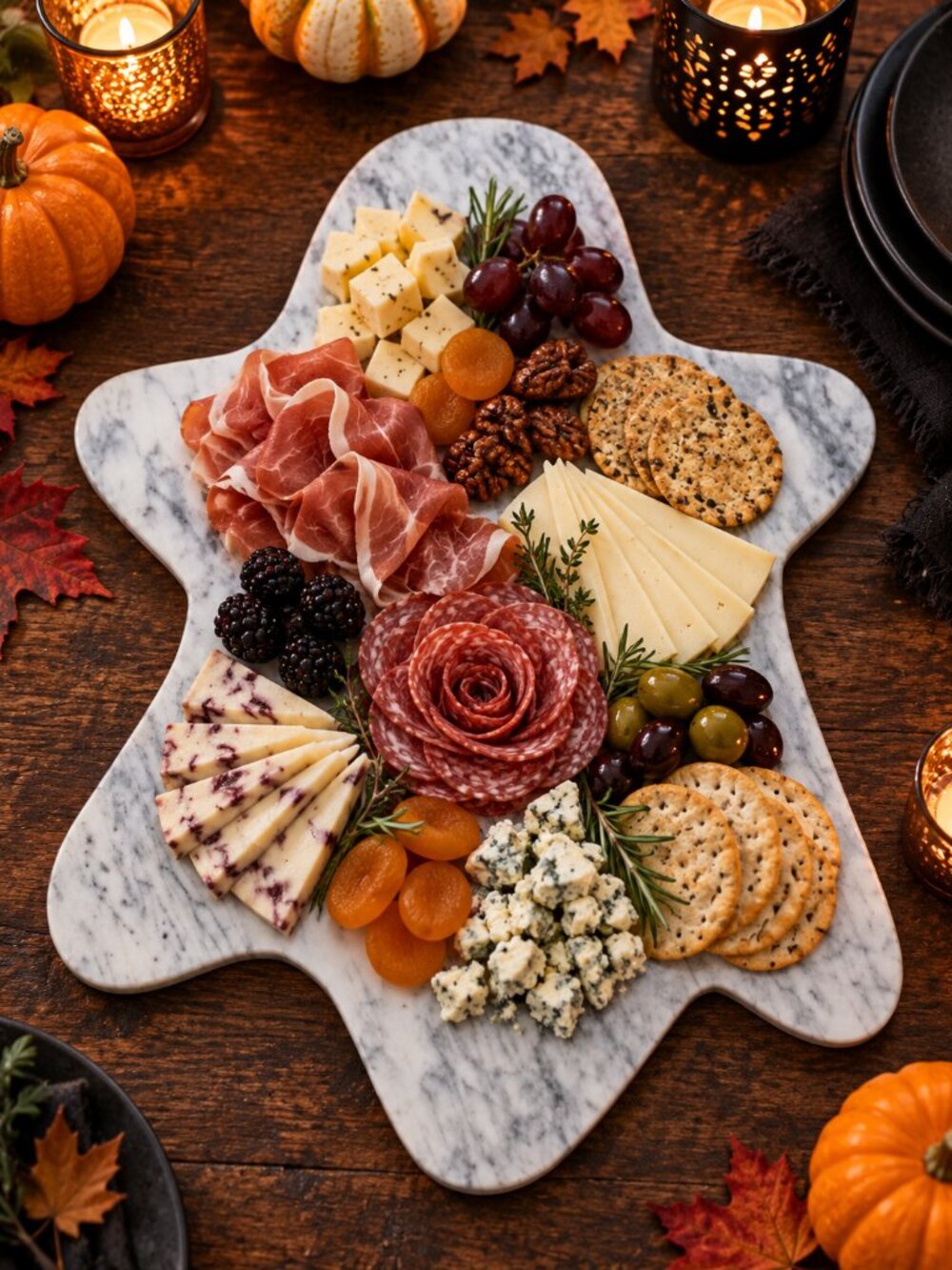 Solid Marble Ghost-Shaped Serving Board – Halloween Charcuterie & Décor